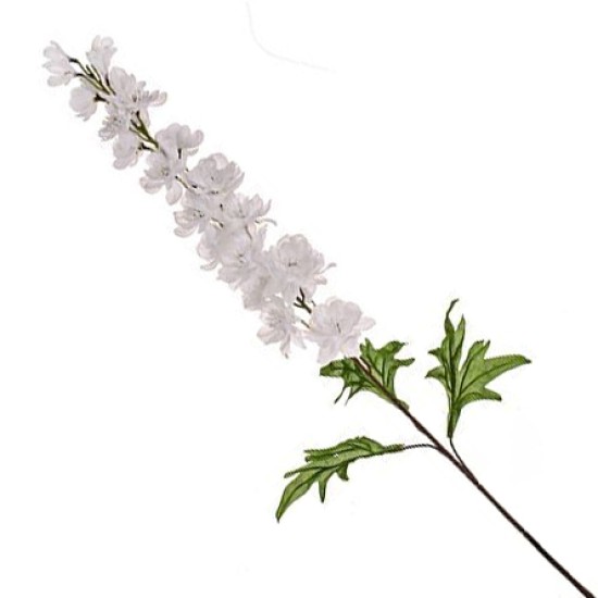 White Silk Delphiniums or Larkspur 89cm Artificial Flowers